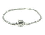 8" Silverplated European Bead Bracelet Traditional Clasp
