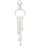 European Bead Bright Silver Dangle Key Chain