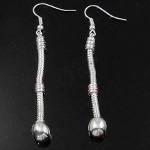 European Bead Silverplated Dangle Earrings