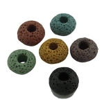 Mixed Dyed Pumice Lava European Bracelet Beads