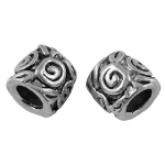 Tibetan Silver High-Relief Swirl European Bracelet Beads