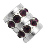 Silver Tone Tube Spacers with Rhinestone Accents