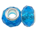 Faceted Crystal European Bead ~ Azure