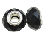 Faceted Crystal European Bead ~ Black