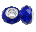 Faceted Crystal European Bead ~ Cobalt