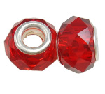 Faceted Crystal European Bead ~ Red