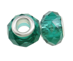 Faceted Crystal European Bead ~ Teal