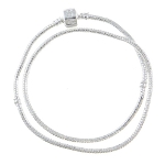 17" Silver Plated European Bead Necklace Traditional Clasp