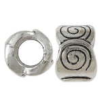 Tibetan Silver Inscribed Swirl European Bracelet Beads