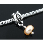 Genuine Freshwater Champagne Pearl European Bracelet Bead Charm