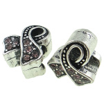 Tibetan Silver Breast Cancer Awareness Ribbon Spacer Bead