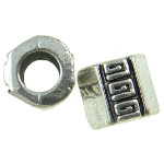 Tibetan Silver Greek Scroll Relief European Spacer Barrel Bead