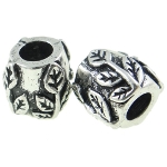 Tibetan Silver Arts & Crafts Relief Foliage European Spacer Bead