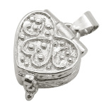 Silver Tone European Bead Prayer Pill Box Charm Pendant