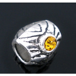 Tibetan Silver Southwest Style Amber Rhinestone Spacer Bead
