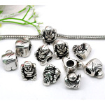 Tibetan Silver Figural Buddha European Spacer Bead