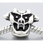 Tibetan Silver Figural Devil Face European Spacer Bead