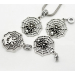 Tibetan Silver Halloween Spider Web Skull European Charm