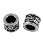 Tibetan Silver Leaf & Swirl Pattern European Spacer Bead