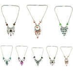 Mixed Alpaca Silver and Murano Art Glass Hand-Crafted Necklaces