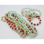 Glass Pearl Necklace & Bracelet Set