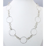 Art Deco Style Geometric Silver Tone Adjustable Necklace