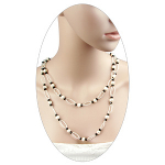 47" Long Freshwater Pearl Faceted Crystal & Seed Bead Necklace