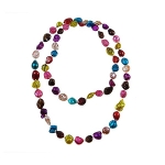 Striped Baroque Freshwater Pearl Bead Necklace Multi Color