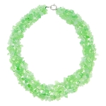 Genuine Gemstone Strung Chip Necklace ~ Green Agate