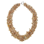 Genuine Gemstone Strung Chip Necklace ~ Sunstone