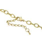 Gold Tone Rock Cone Studded Metal Bib Necklace