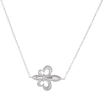 Sterling Silver Fleur-de-Lis Mardi Gras Rolo Chain Necklace