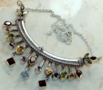 Sterling Silver Mixed Gemstone Necklace