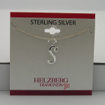 Liquidation Sterling Silver Letter S Monogram Pendant Necklace