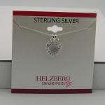 Liquidation Sterling Silver CZ Open Heart Pendant Necklace