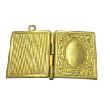 Solid Bright Brass Leather Bound Book Locket Pendant ~ Medium