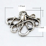 Tibetan Silver Relief Figural Octopus Metal Pendant