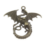 Antique Style Bronze Tone Metal Figural Dragon Pendant
