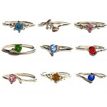 Mixed Rhodium Plated CZ Gemstone Ring