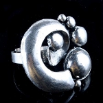 Mixed Adjustable Silver Tone Iron Cocktail Rings