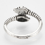 Antiqued Silver Tone Two Headed Snake Ring