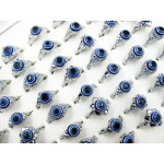 Mixed Silver Tone Evil Eye Rings