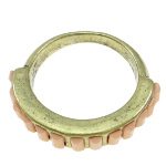 Gold Tone Art Deco Style Pink Faceted Cab Ring Size 7