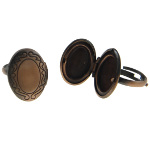 Copper Tone Inscribed Swirl Adjustable Locket Ring