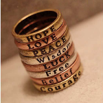 Vintage Style Motto Stackable Zinc Alloy Rings
