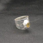 Artist-Crafted Sterling Silver & Citrine Reticulated Ring