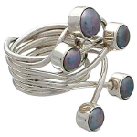 Artist-Crafted Sterling Silver & Iridescent Pearl Boho Ring
