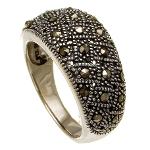 Sterling Silver Genuine Marcasite Cluster Ring