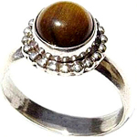 Sterling Silver & Tiger's Eye Cabochon Ring
