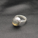 Artist-Crafted Sterling Silver & Iridescent Labradorite Cab Ring